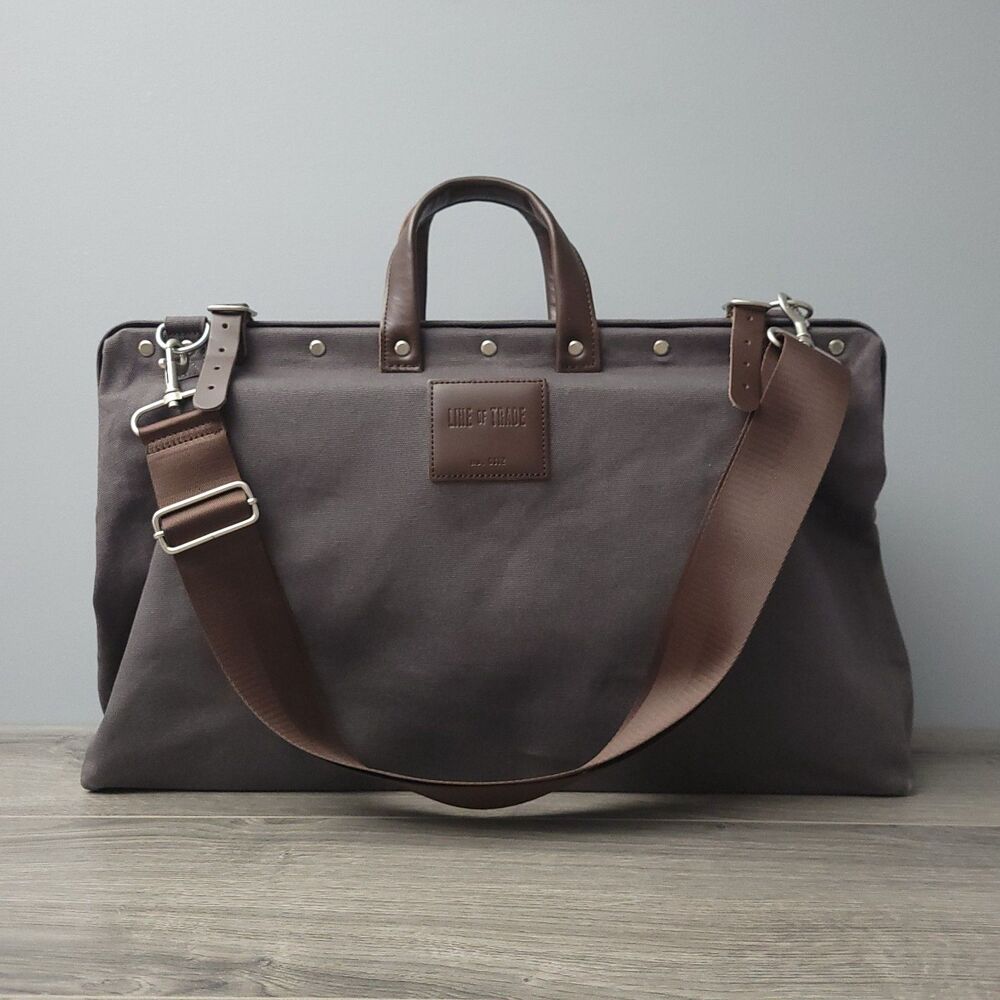 Line of Trade Canvas Weekender Duffel Bag Gray Wanderer Get Up and Go